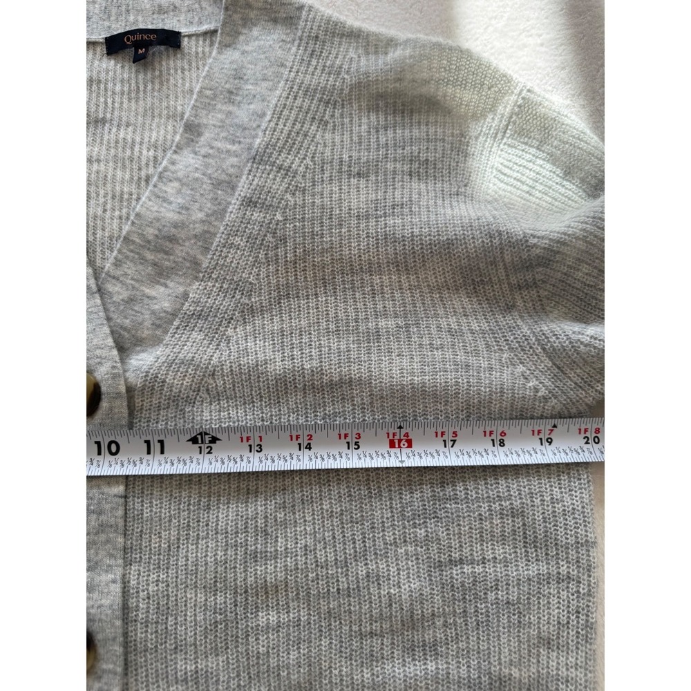Quince Baby Alpaca Wool Oversized Cardigan Gray Size M Lightweight Soft - Picture 8 of 11